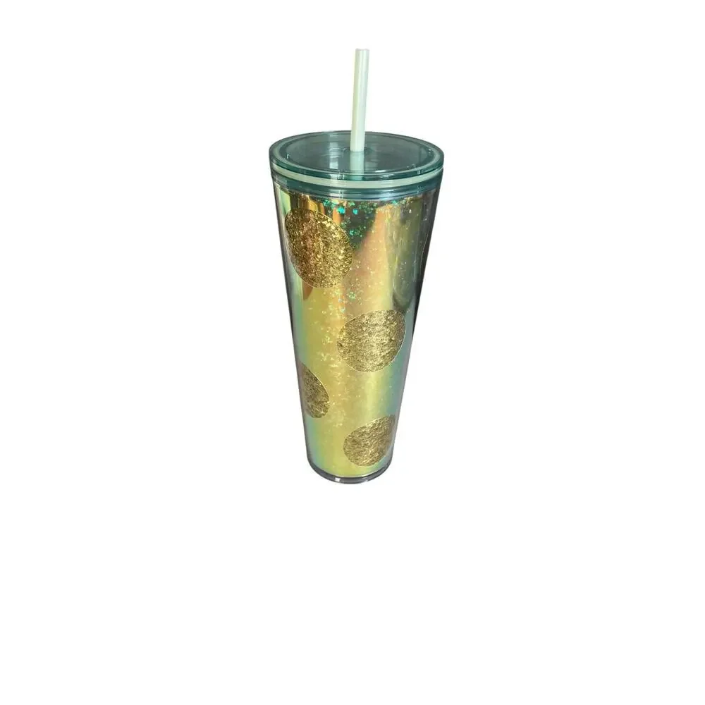 Starbucks 24oz. Holiday 2020 Gold Glitter Polka Dot Cold Cup Tumbler